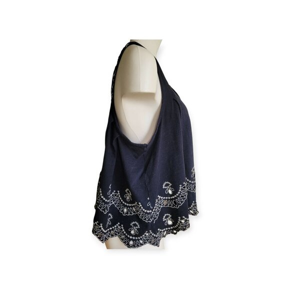 Free People Black Embroidered Swing Tank XS - Picture 3 of 11